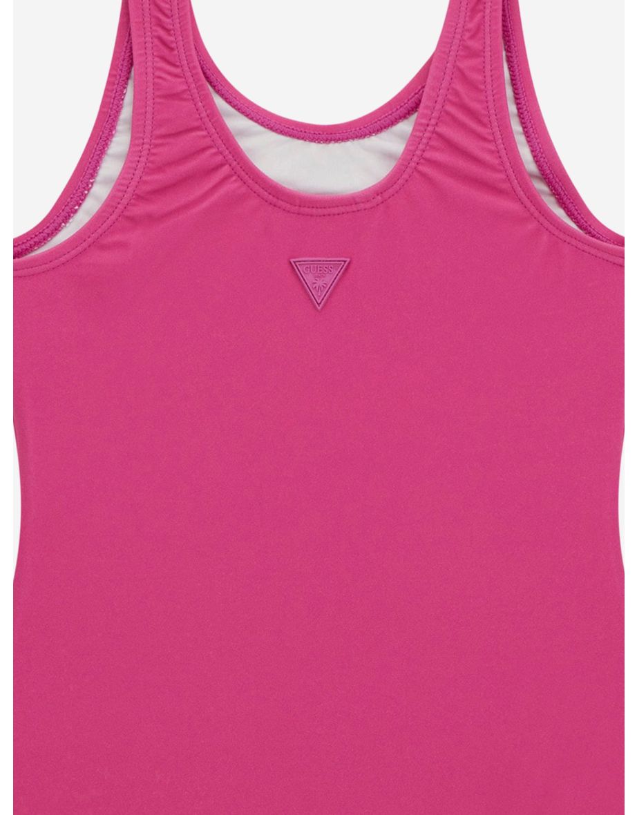 Girls Logo Swimsuit in Pink - 3