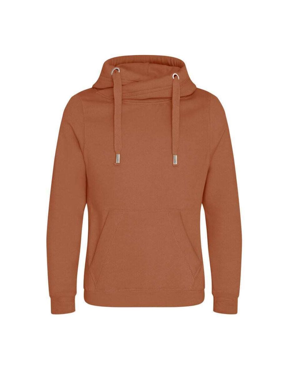 AWDis Hoods Mens Cross Neck Hoodie - Ginger Biscuit