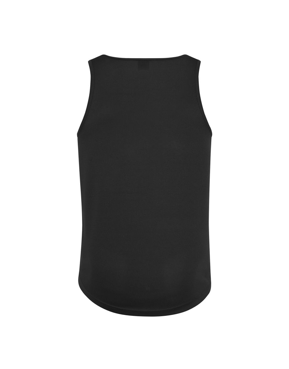 AWDis Just Cool Mens Sports Gym Plain Tank / Vest Top - Jet Black - 1