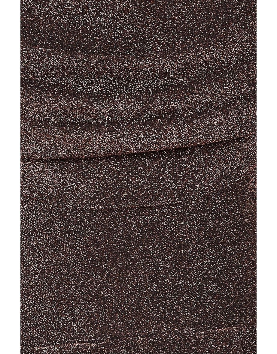 Goddiva Lurex Cowl Neck Jumpsuit - Bronze - 3