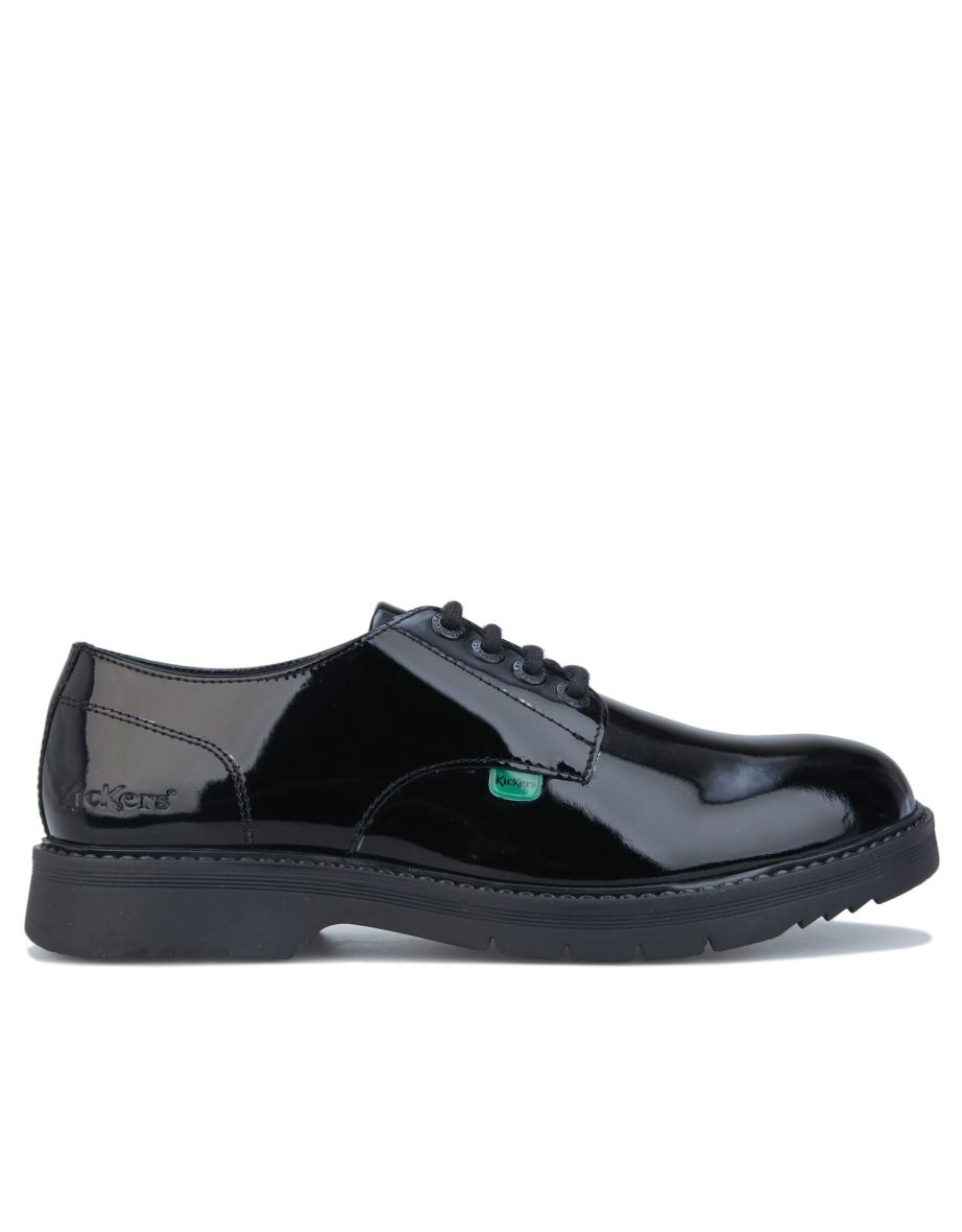 Women's Kickers Finley Lace Up Patent Shoes in Black