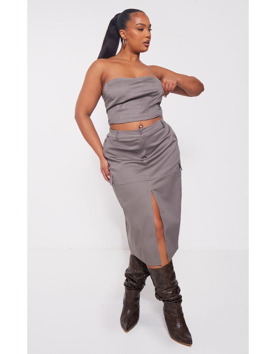 Grey cargo skirt online