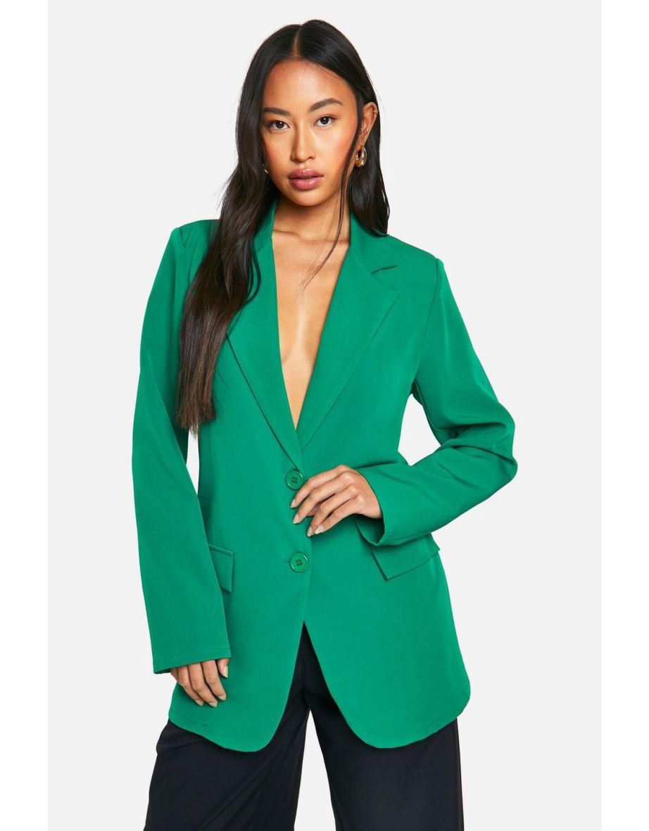 Green fitted blazer clearance