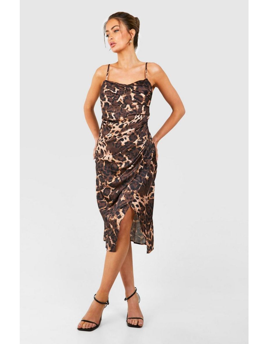 Leopard print midi slip dress shop