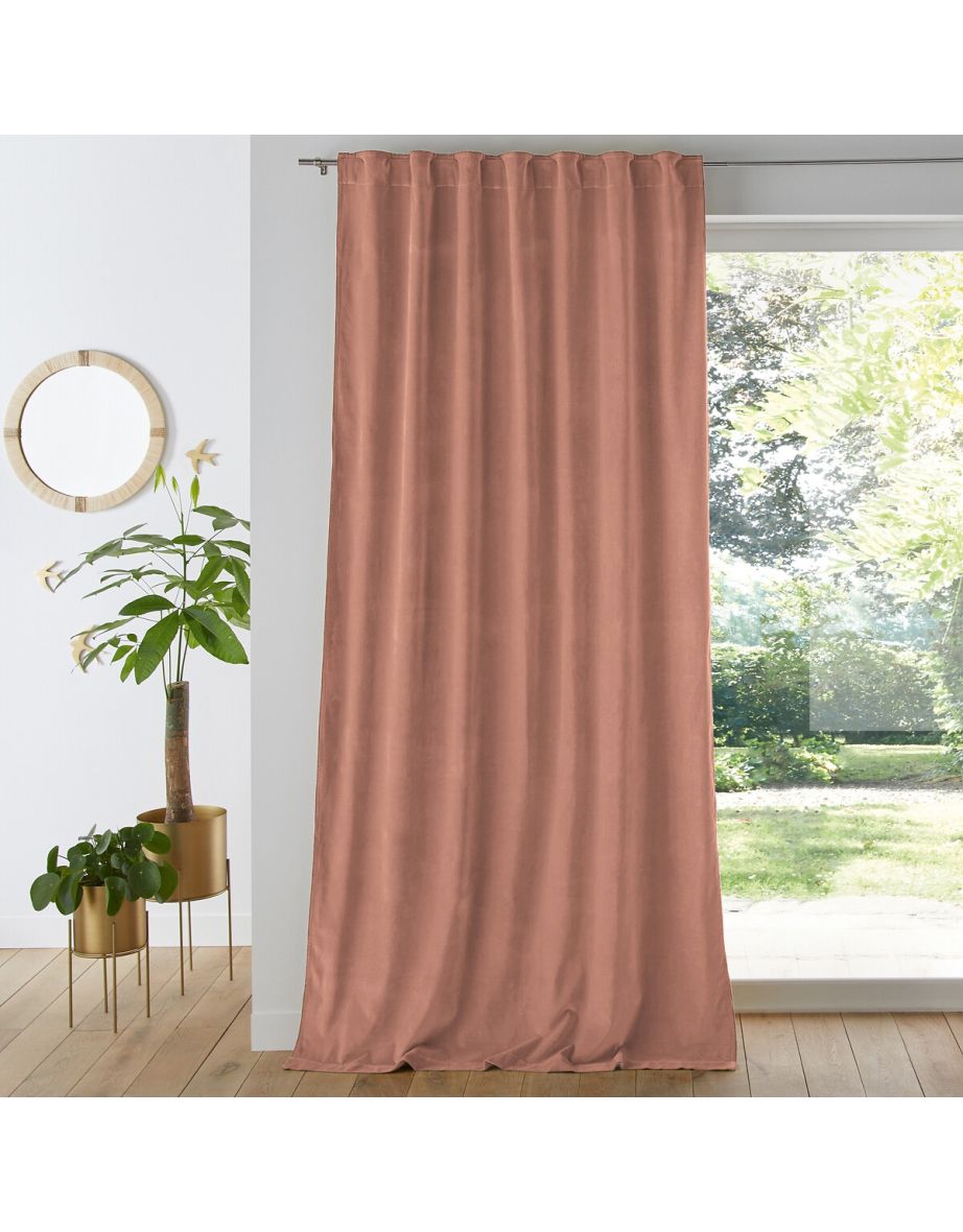 Velvet 100% Cotton Thermal Curtain with Hidden Tabs
