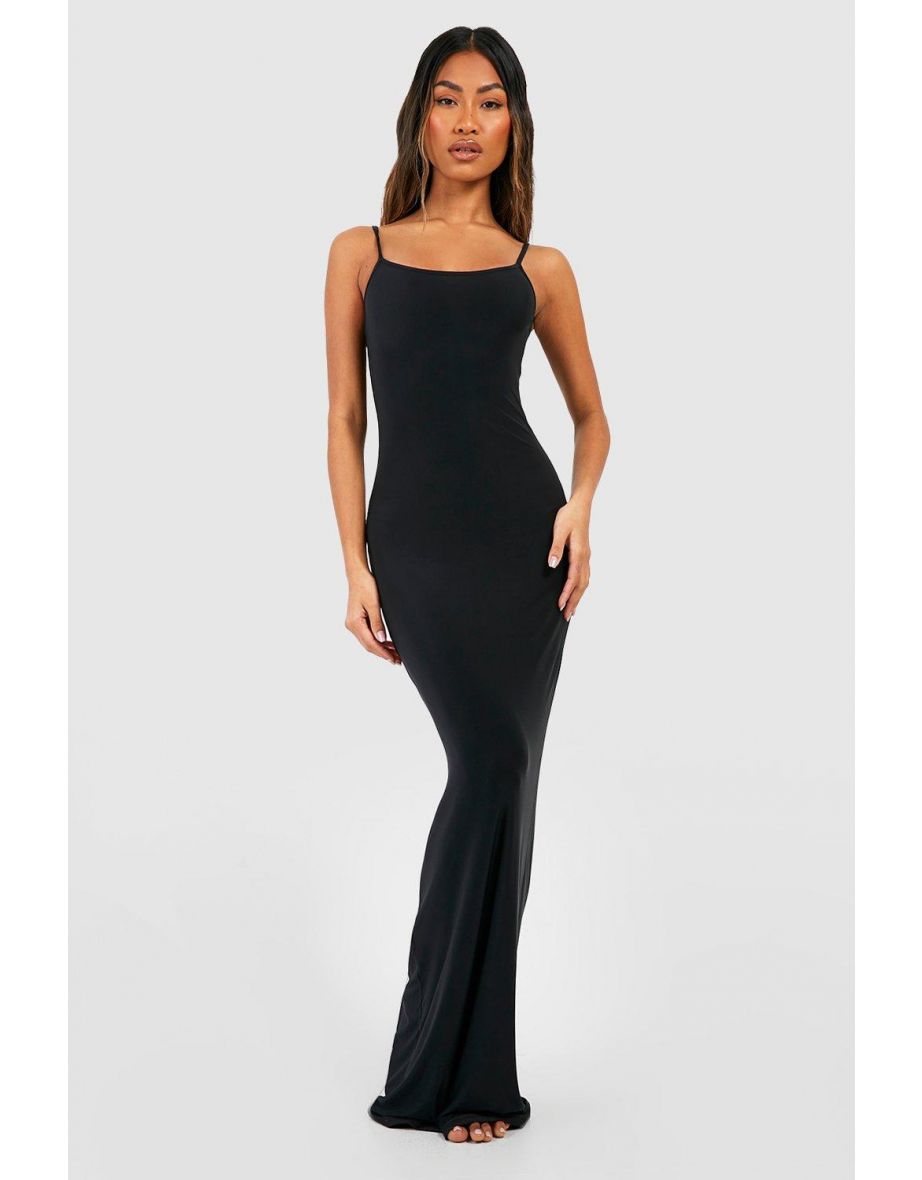 Black slinky maxi dress hot sale