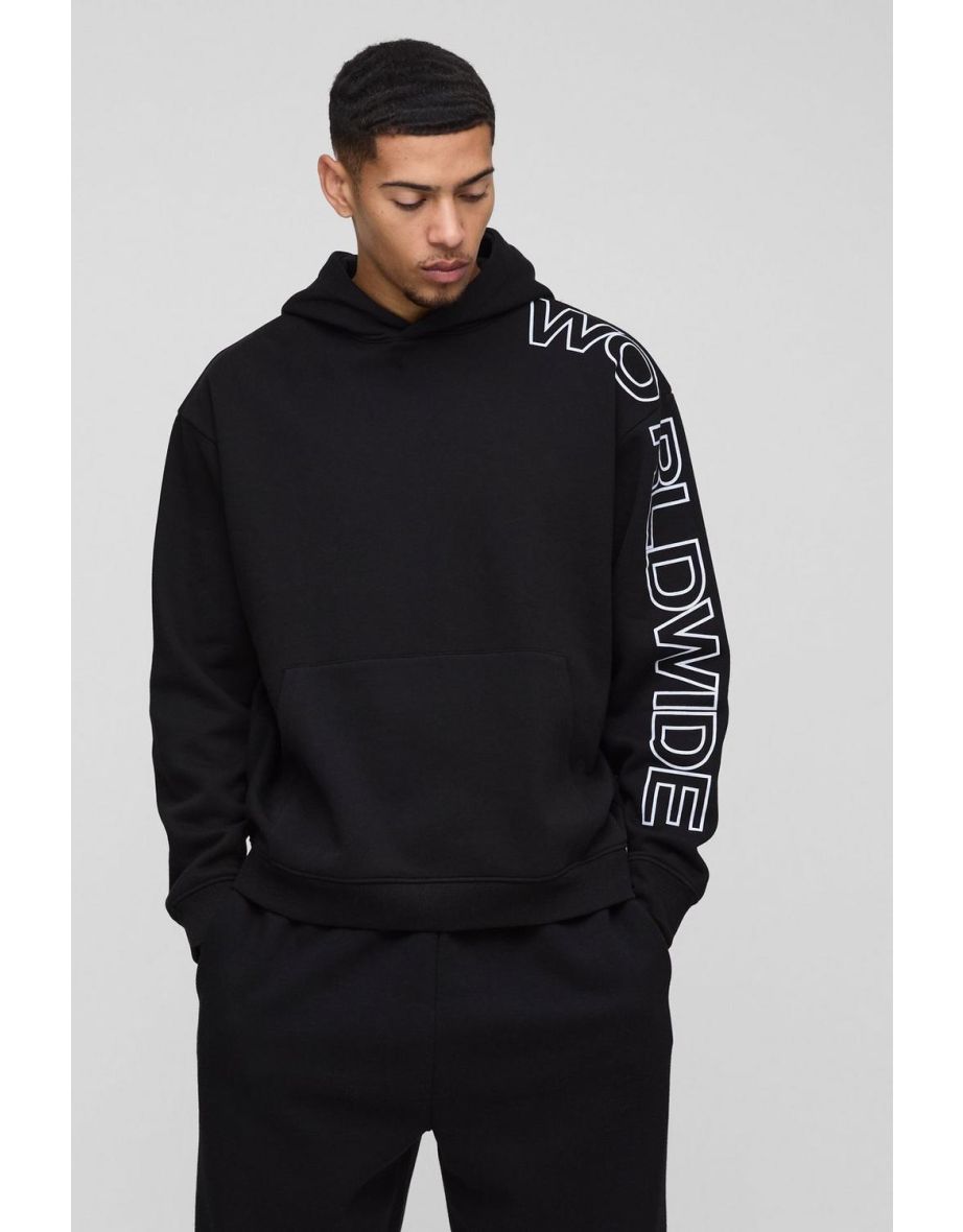 Oversized Worldwide Hoodie - black
