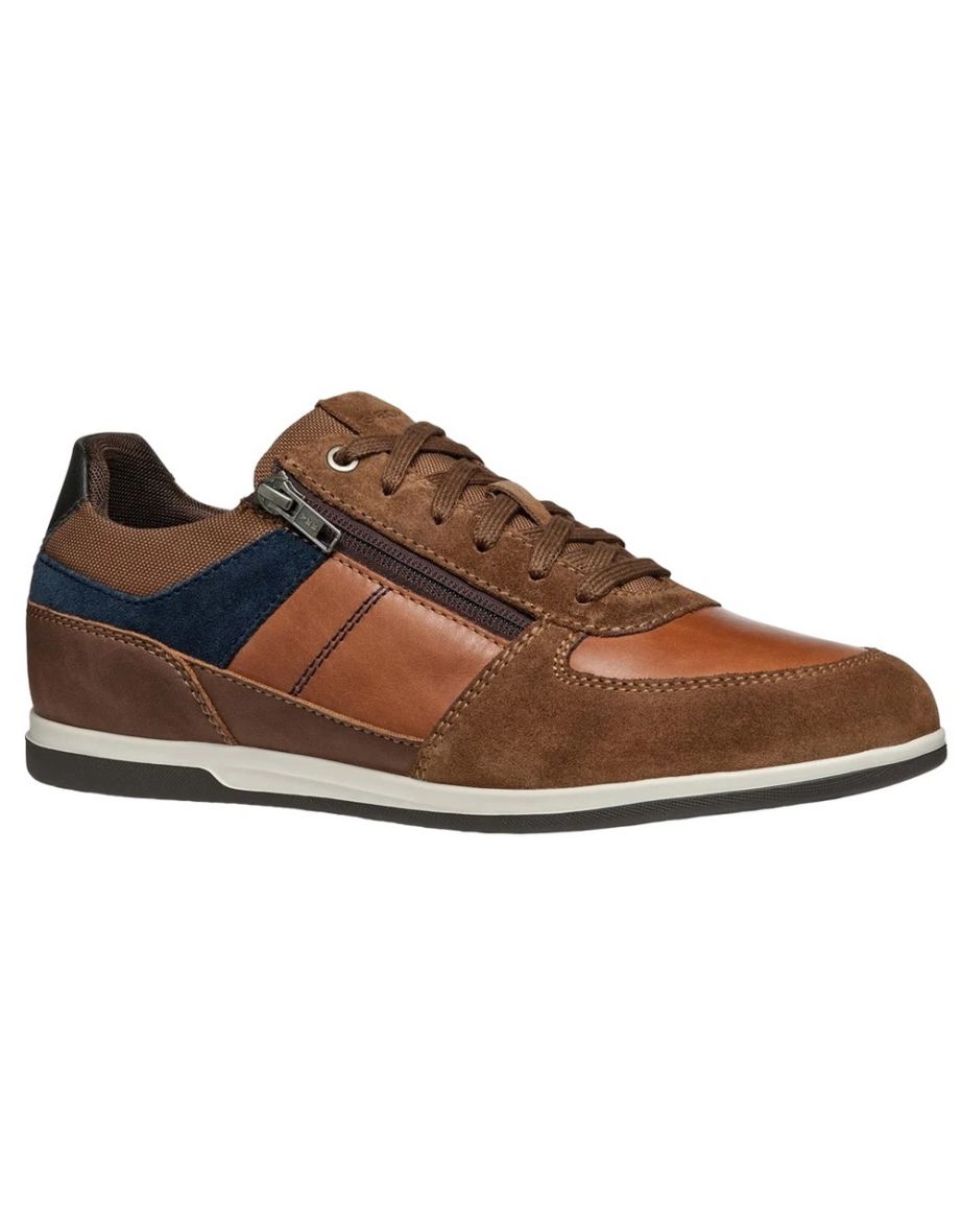 Geox Mens U Renan B Suede Trainers - Brown/Navy