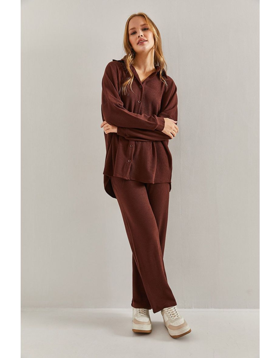 Women's Ottoman Fabric Top and Bottom Set