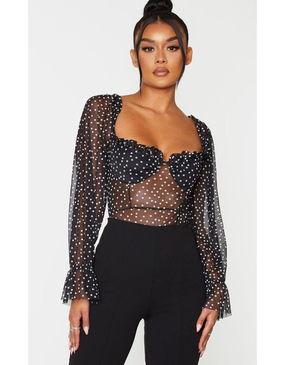 Black mesh top pretty little thing deals