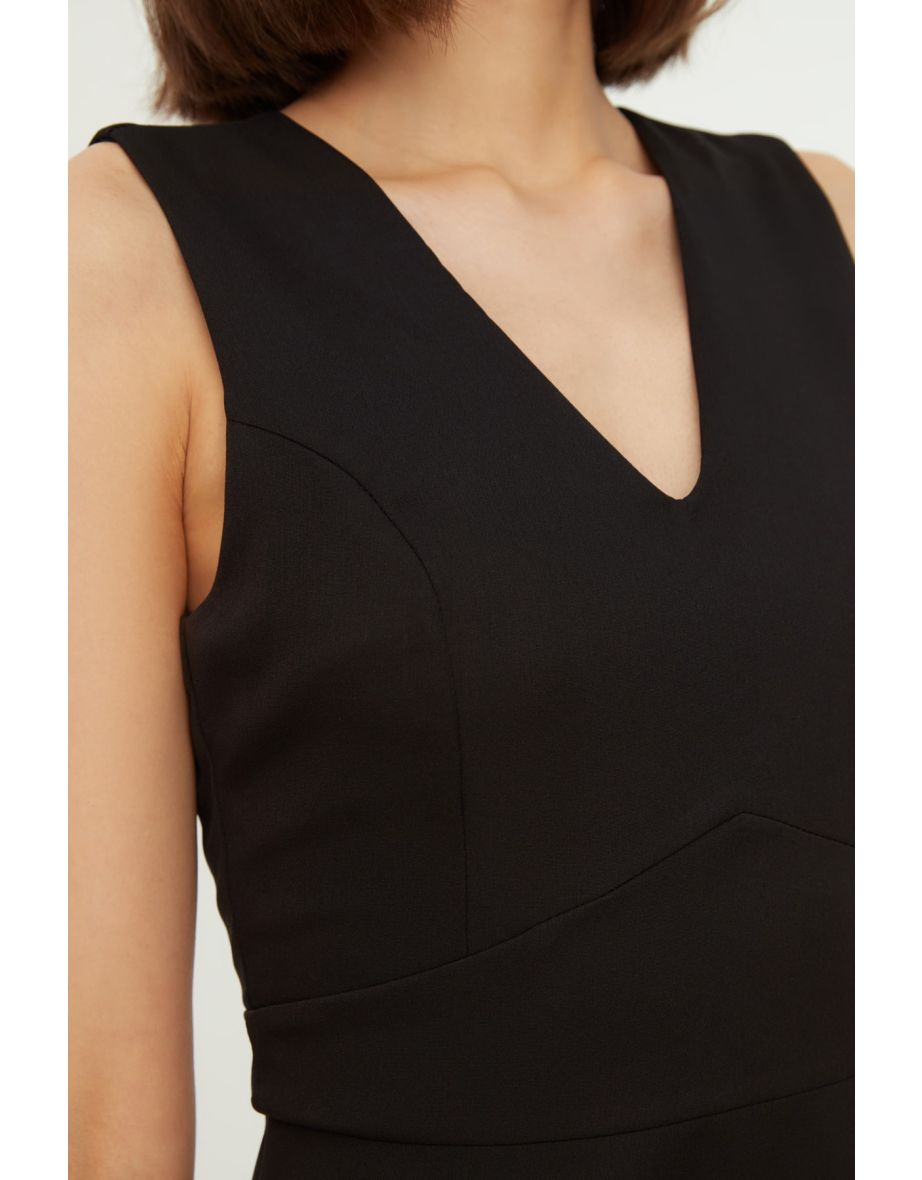 Black A-Line Mini Skater Dress - 6