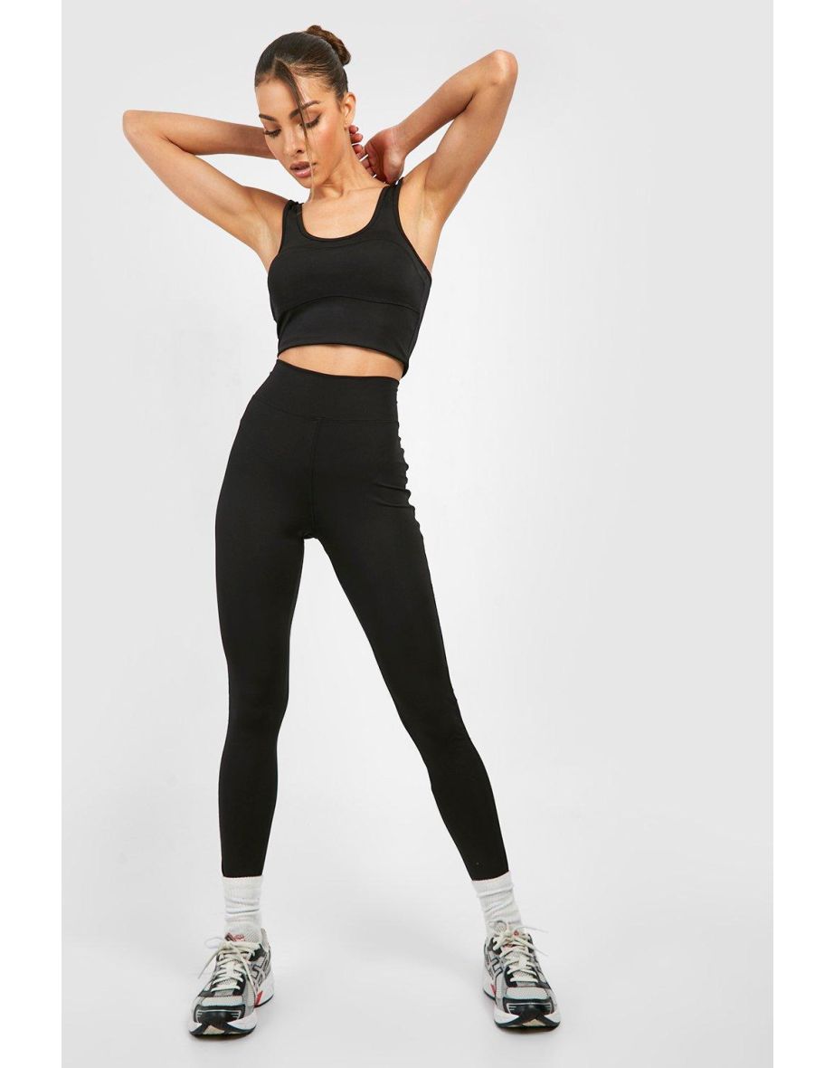 Bum Seam Detail Gym Leggings - black