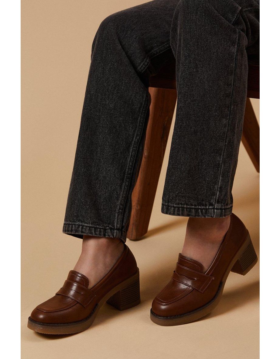 Butterfly Chunky Heeled Penny Loafer