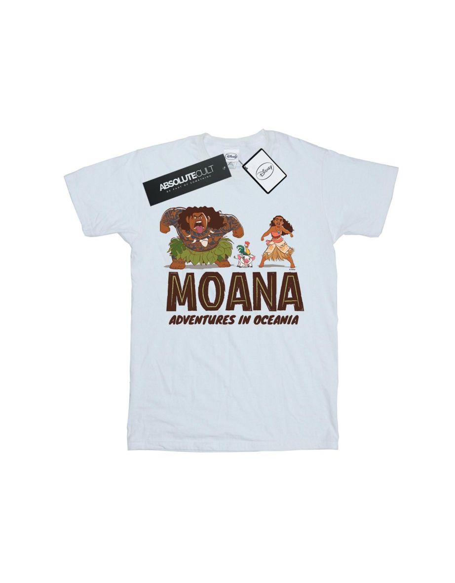 Disney Girls Moana Adventures in Oceania Cotton T-Shirt - White - 1