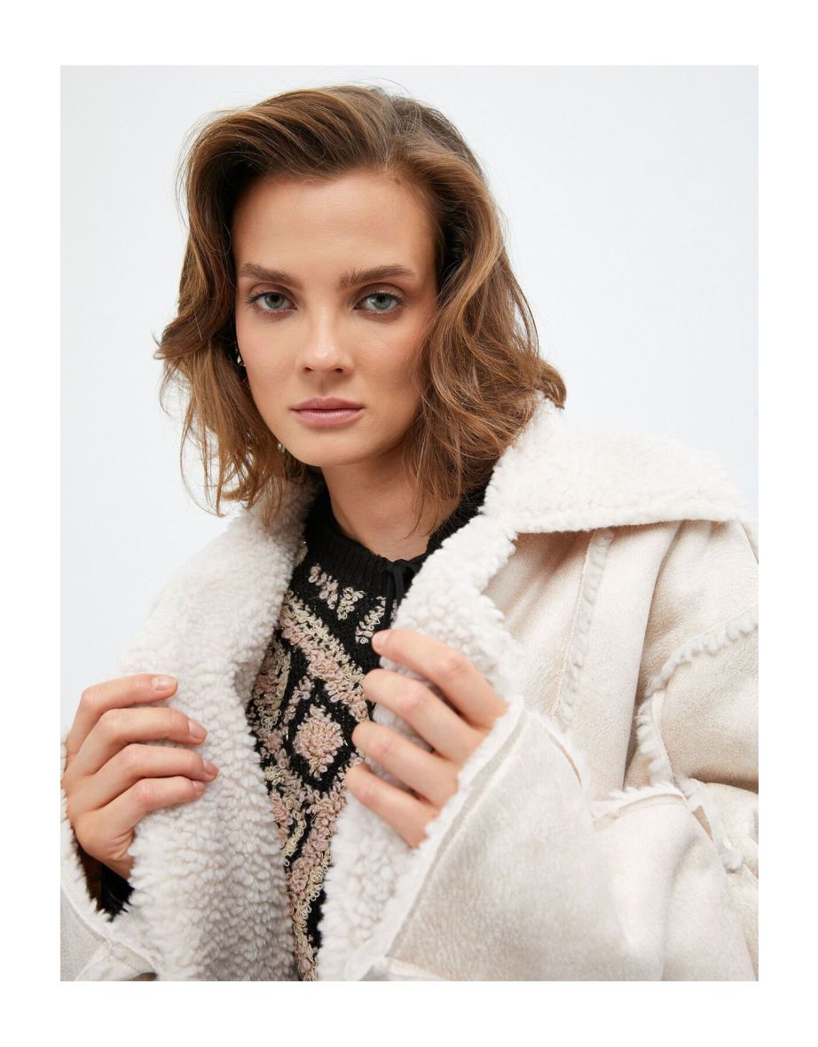 Melis Ağazat X Cotton - Suede Inner Faux Fur Coat - 7