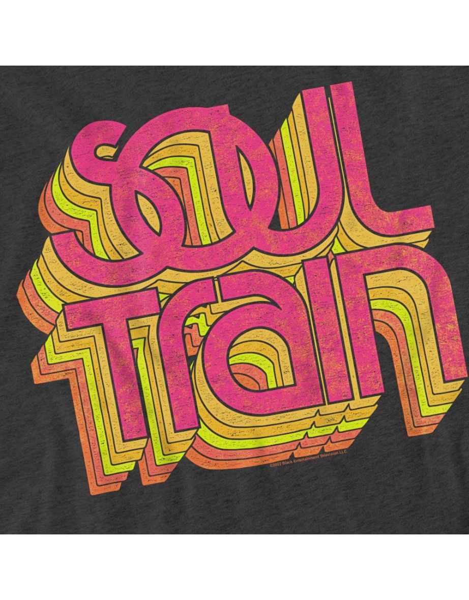BET Unisex Adult Soul Train Vibing Logo T-Shirt - Charcoal - 3