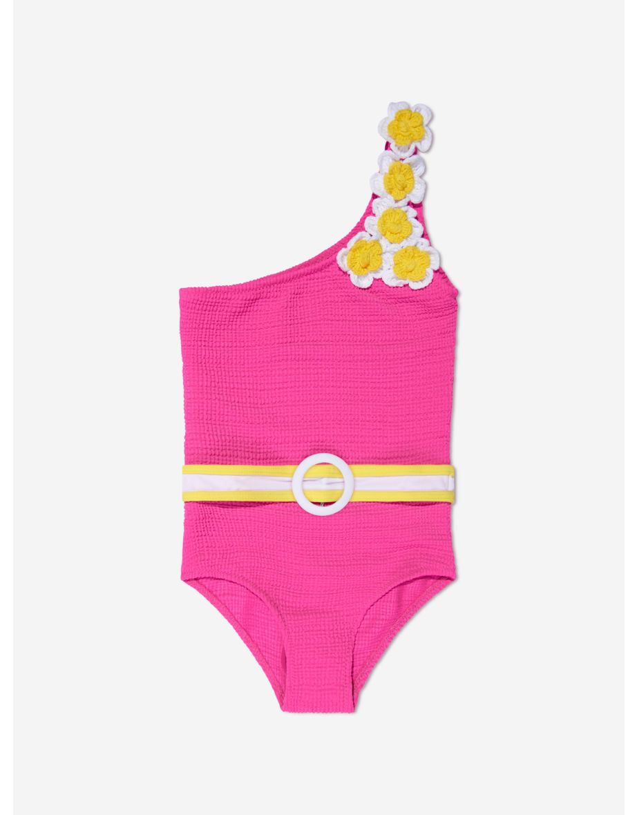 Girls Pinko Asymmetrical Swimsuit in Pink