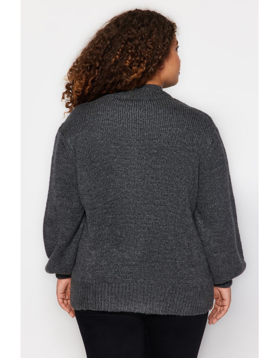 Plus Size Cardigan - Gray - Regular fit - 7