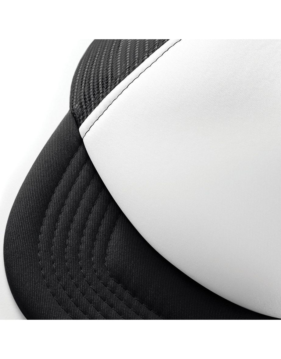 Beechfield Vintage Plain Snap-Back Trucker Cap (Pack of 2) - Black/White - 2