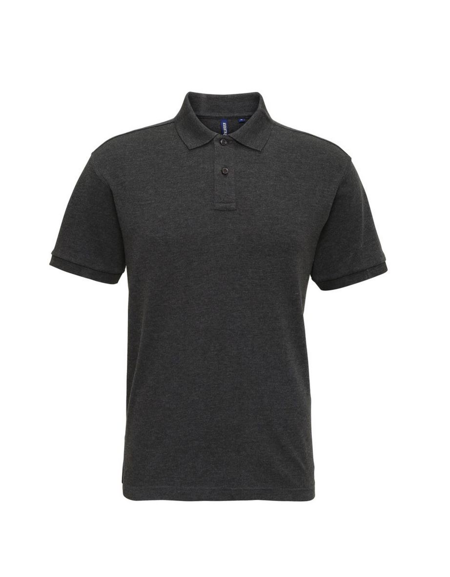 Asquith & Fox Mens Super Smooth Knit Polo Shirt - Black Heather
