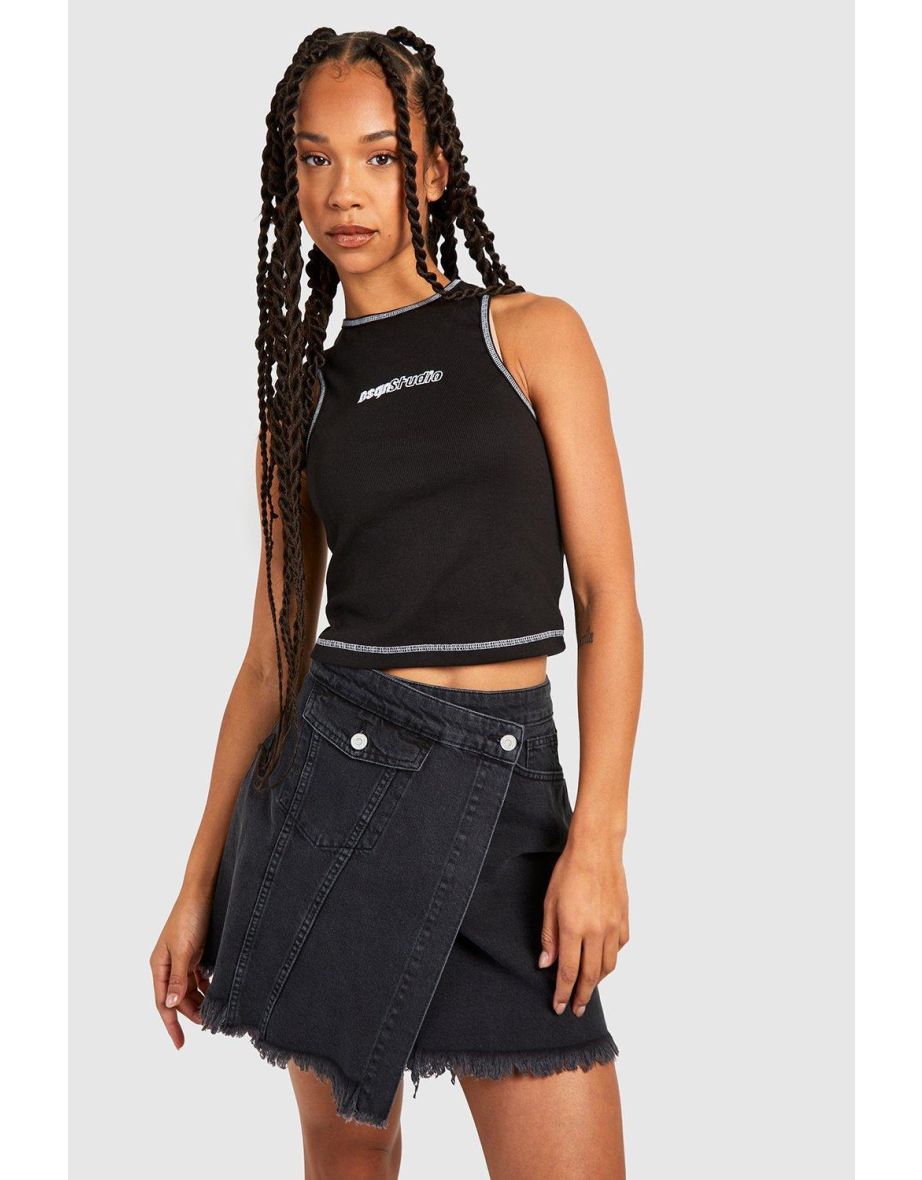 Black denim skirt outlet tall