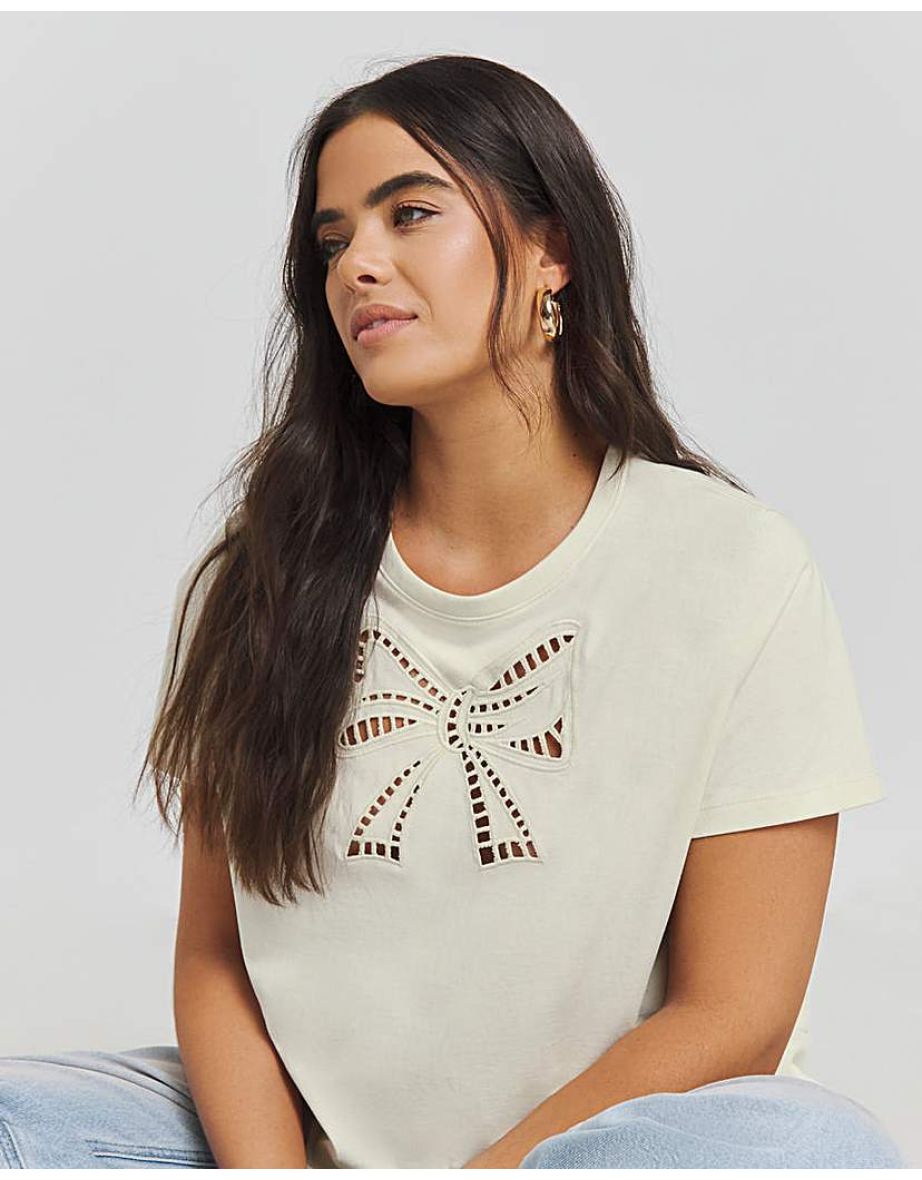 Bow Cut Out T-Shirt - 3