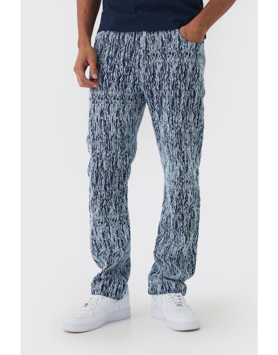 Straight Leg Heavyweight Denim Jacquard Jeans