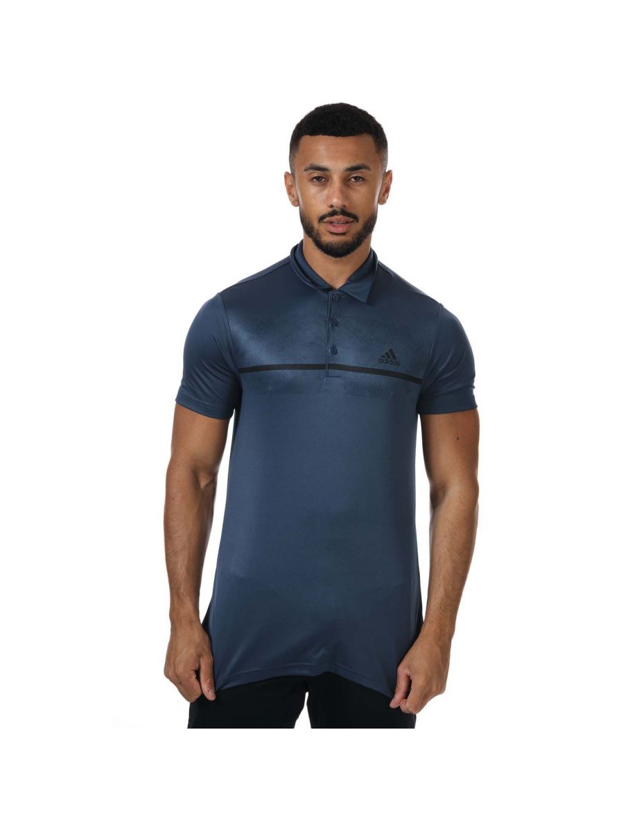 Men's adidas Primegreen Print Polo Shirt in Blue - 6