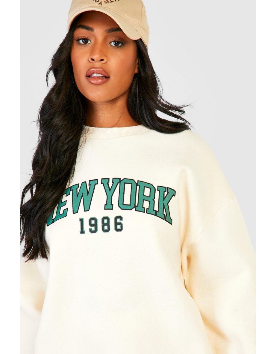 Tall New York Printed Sweatshirt - ecru - 3