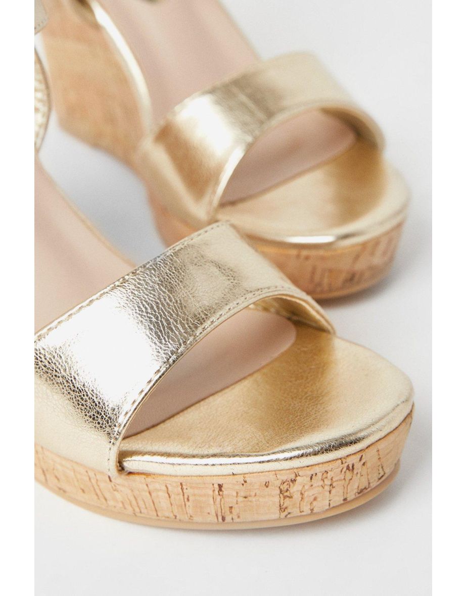 Daria Cork Effect Wedge Sandals - 3