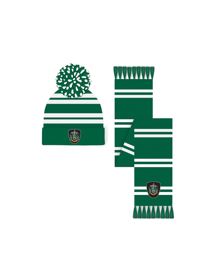 Slytherin hat and scarf set sale