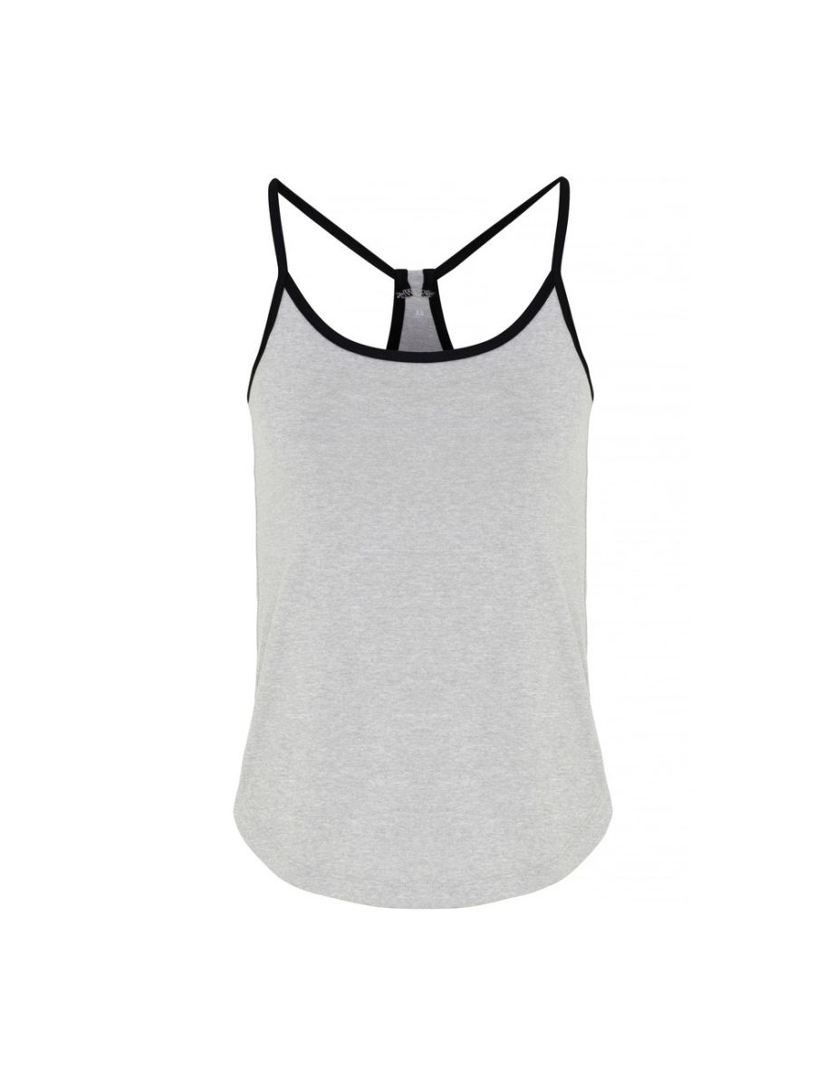 TriDri Womens/Ladies Yoga Vest - Silver Melange/Black