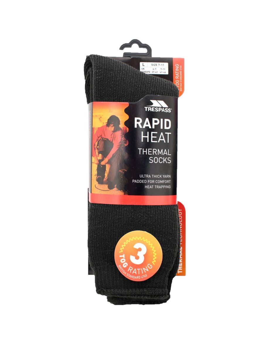 Trespass Mens Togged Thermal Ski Socks - Black - 1