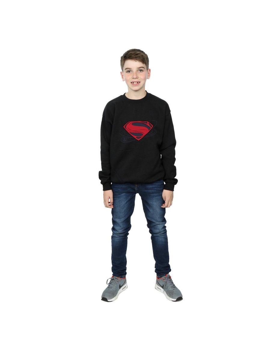 DC Comics Boys Justice League Movie Superman Logo Sweatshirt - Black - 3