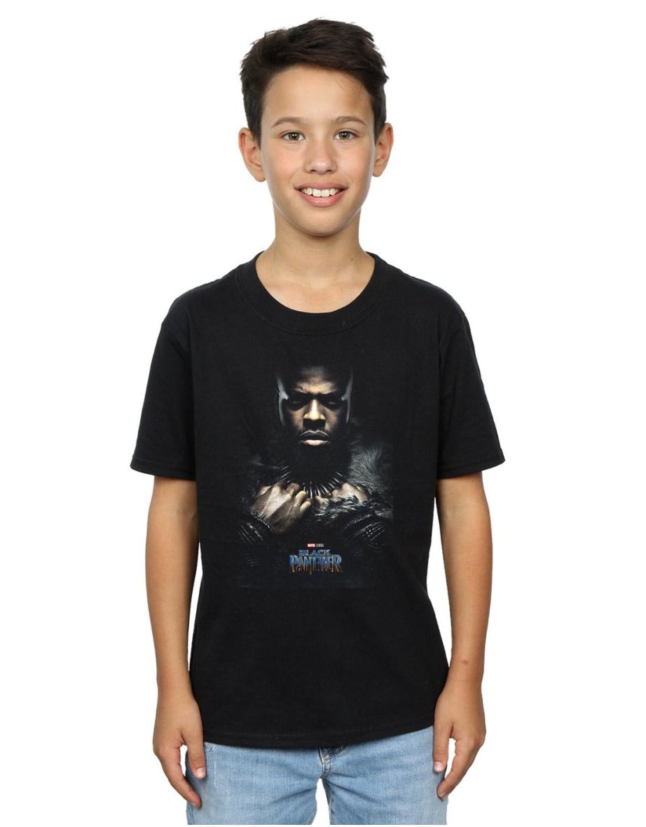 Marvel Boys Black Panther M´Baku Poster T-Shirt - Black