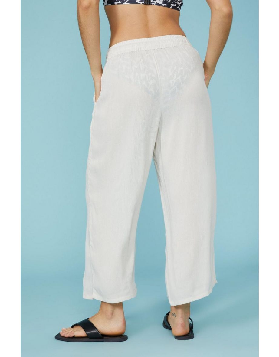 Crinkle Crop Trouser - stone - 3