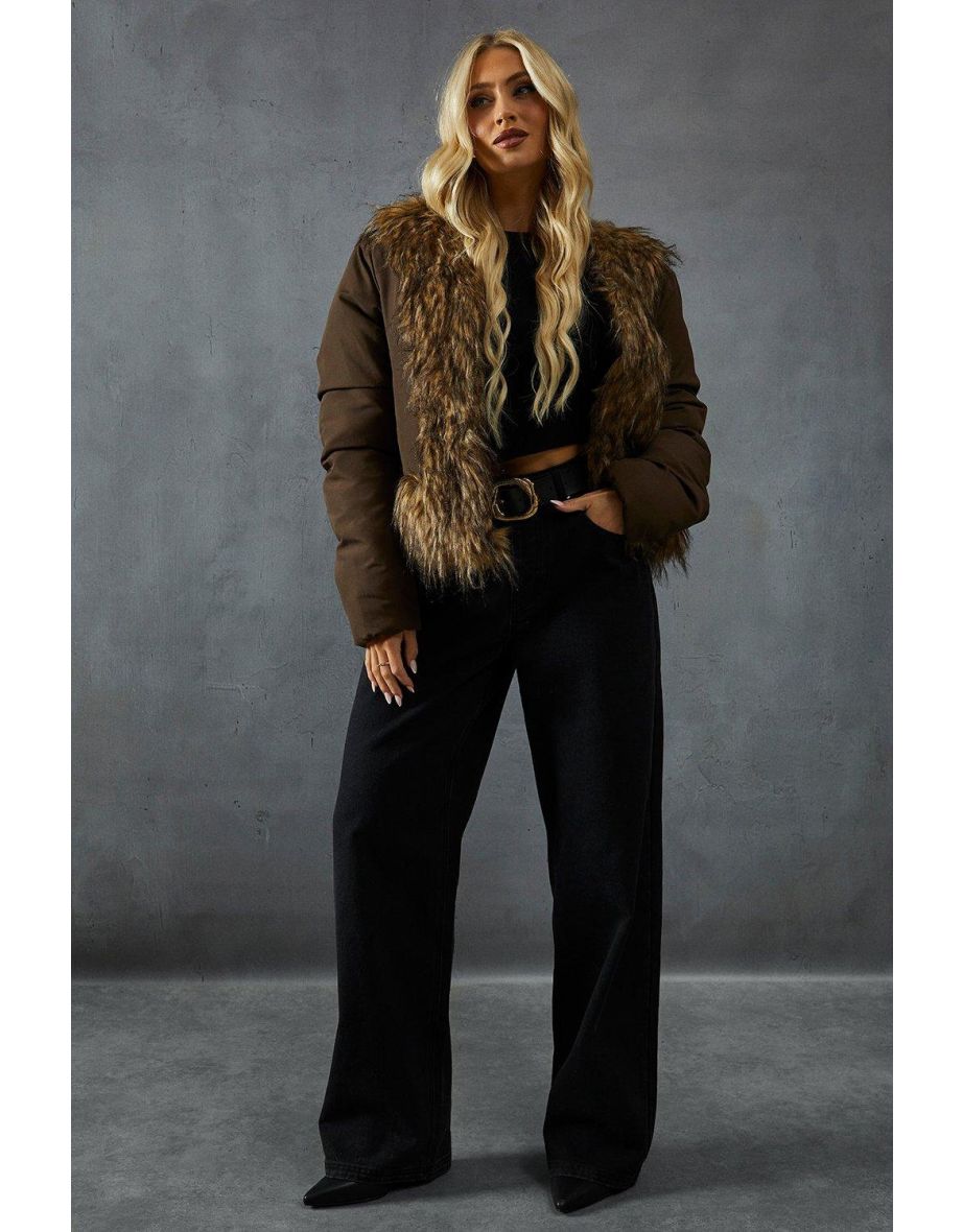 Faux Fur Trim Puffer Jacket - 3