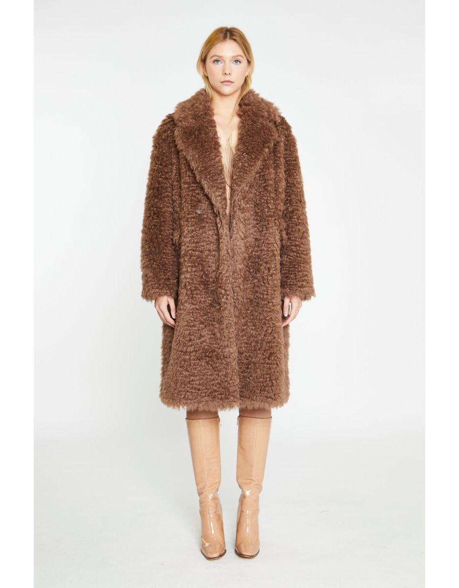 Faux fur midi coat best sale