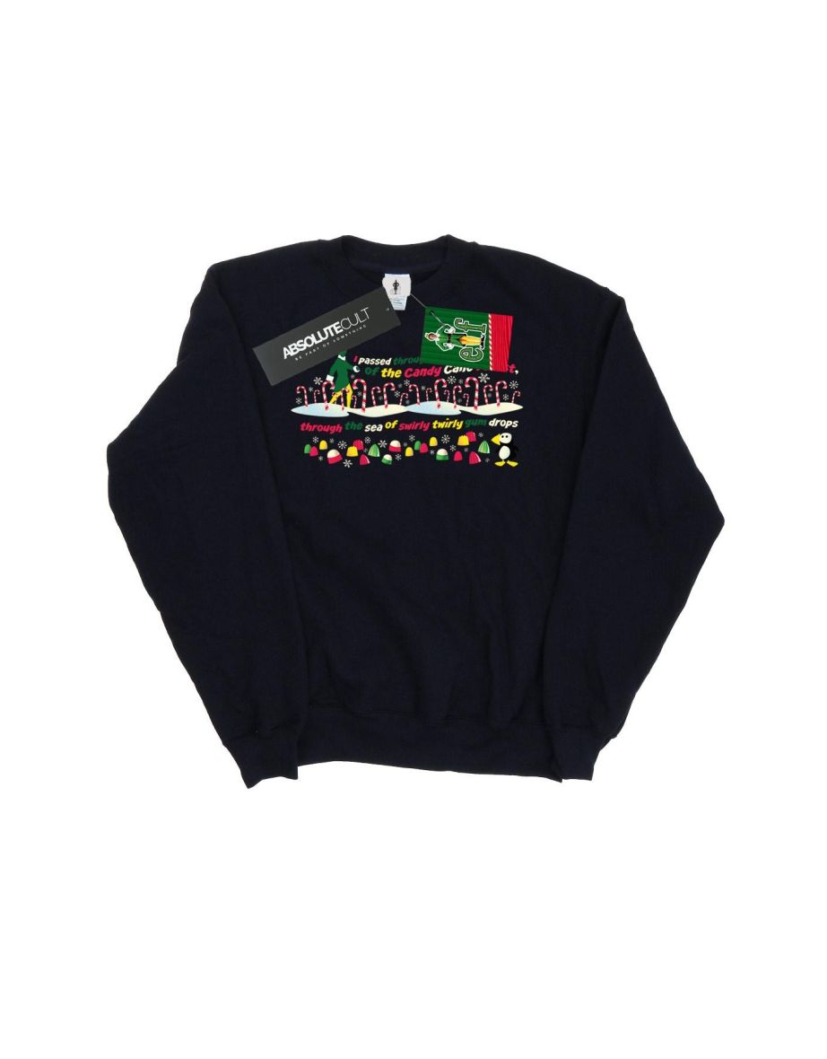 Elf Boys Candy Cane Forest Sweatshirt - Navy Blue