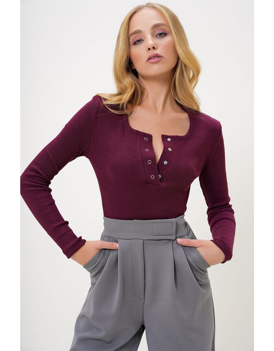 Women's Burgundy Snap Camisole top