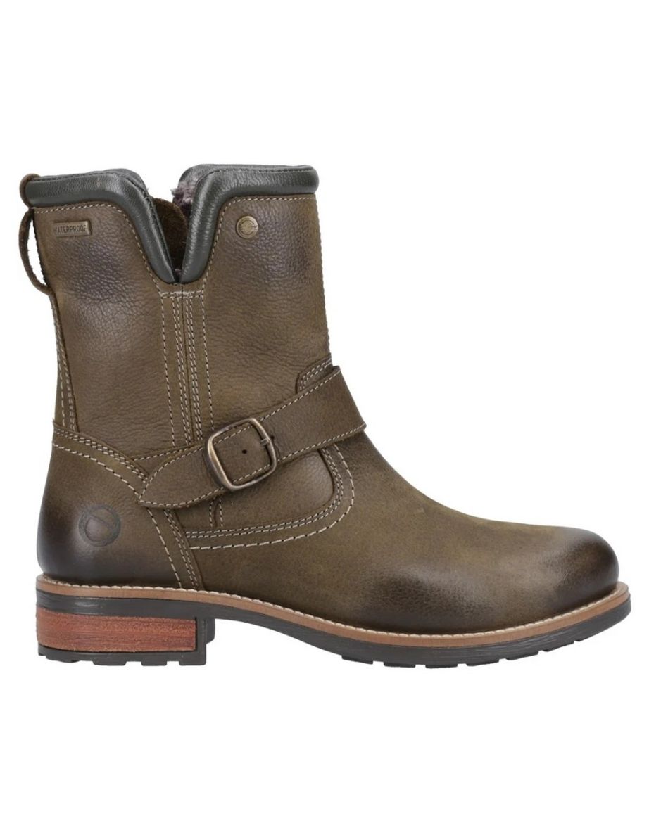 Cotswold Womens/Ladies Kinsham Leather Ankle Boots - Khaki - 3