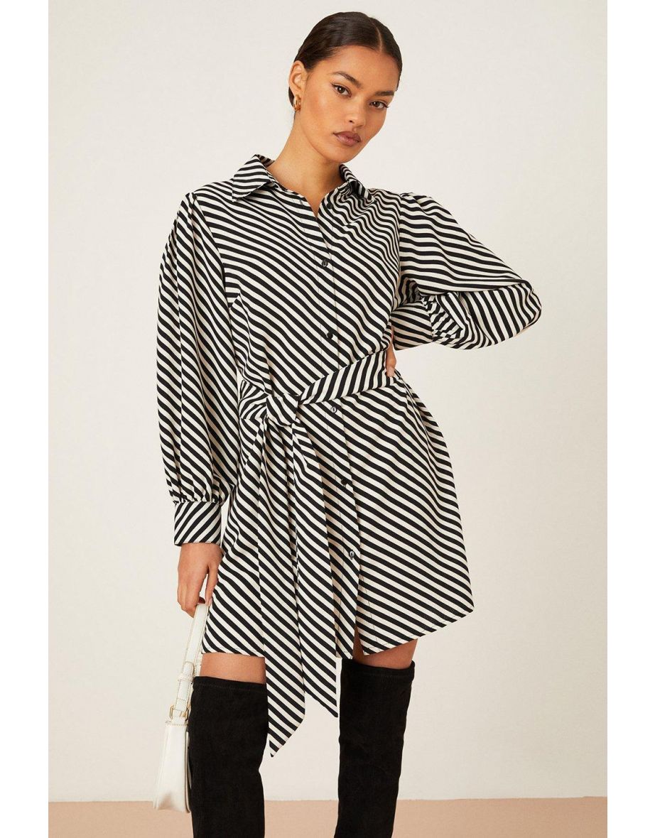 Coast mono on sale stripe wrap dress