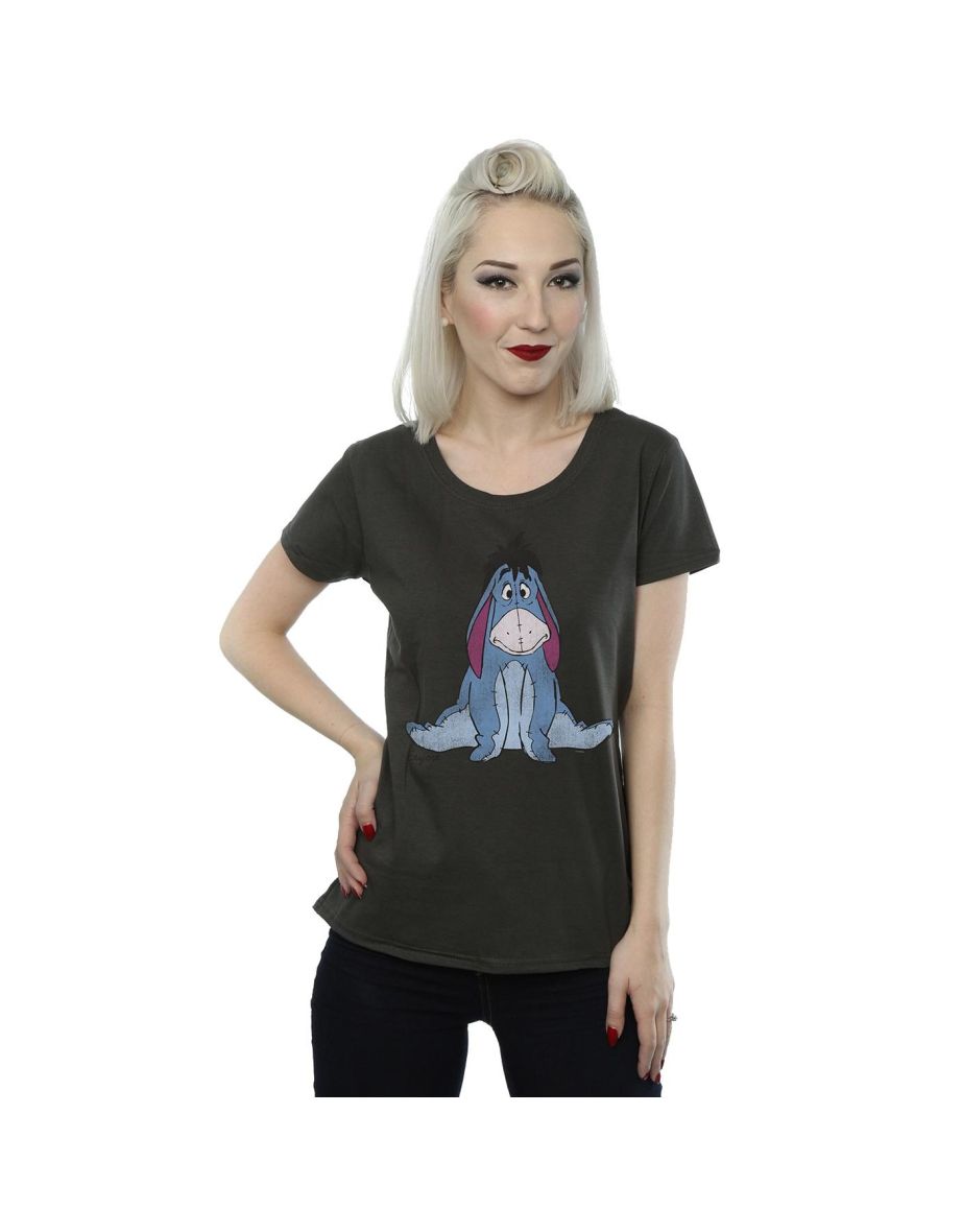 Disney Womens/Ladies Winnie The Pooh Classic Eeyore Cotton T-Shirt - Light Graphite