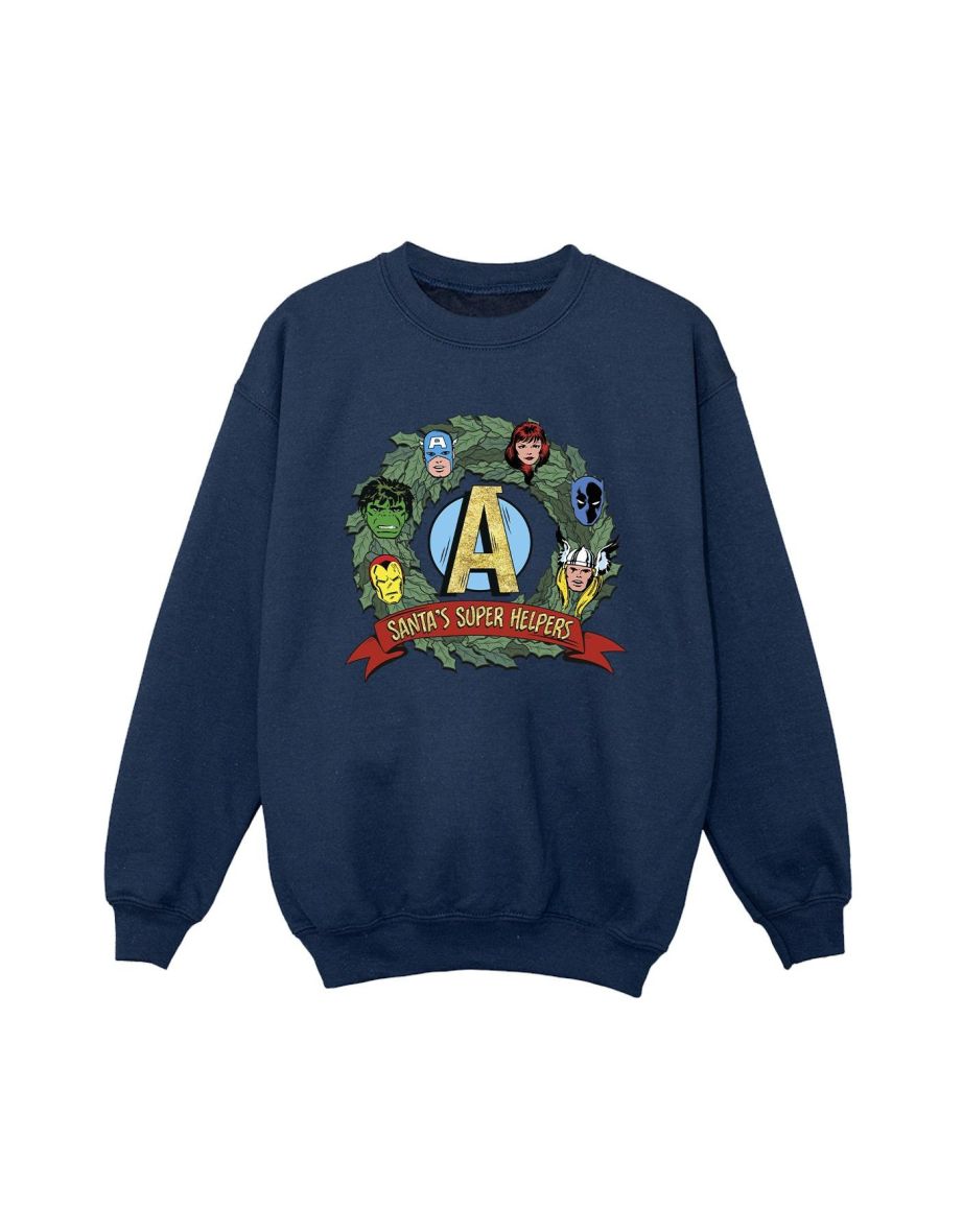 Marvel Boys Santa´s Super Helpers Sweatshirt - Navy Blue