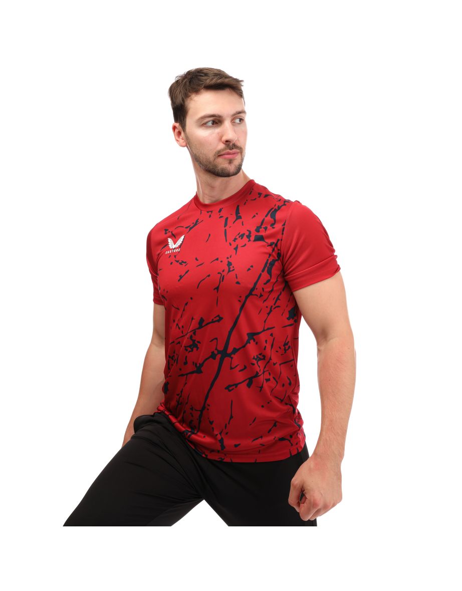 Men's Castore Training Printed T-Shirt in Red - 3