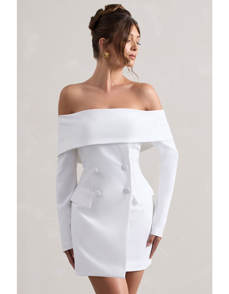 Tara | White Bardot Tailored Blazer Dress - 4