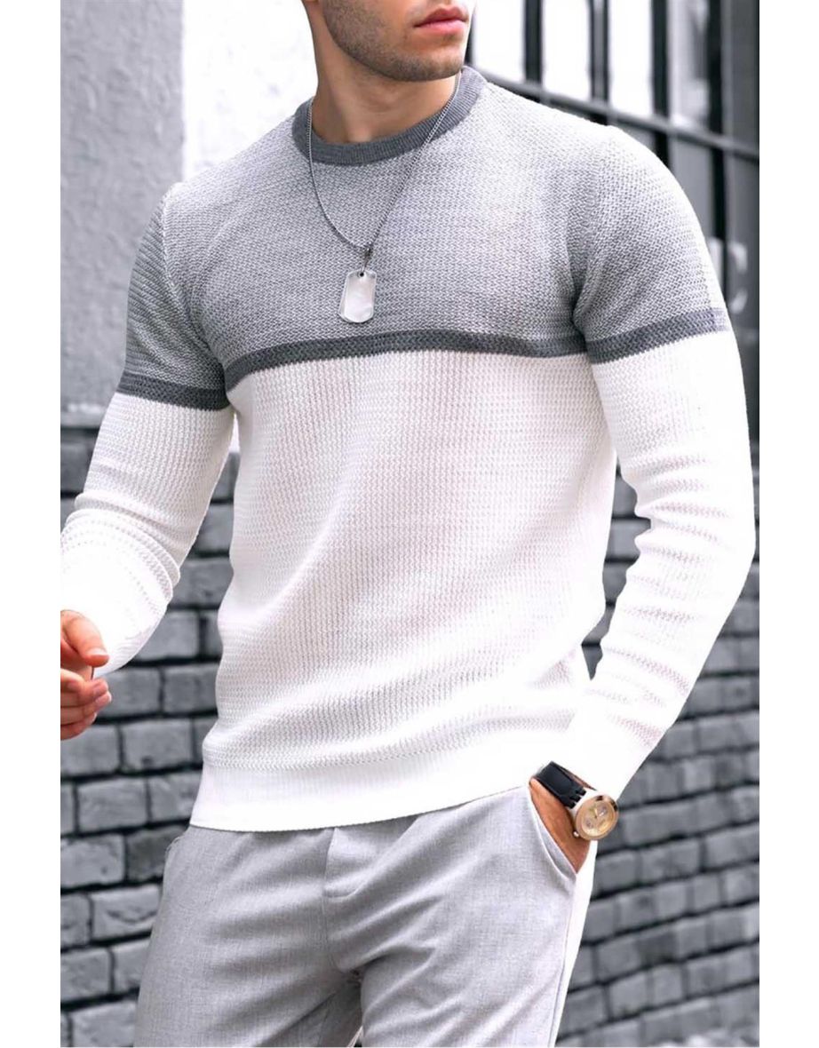 Sweater - White - Regular fit - 1