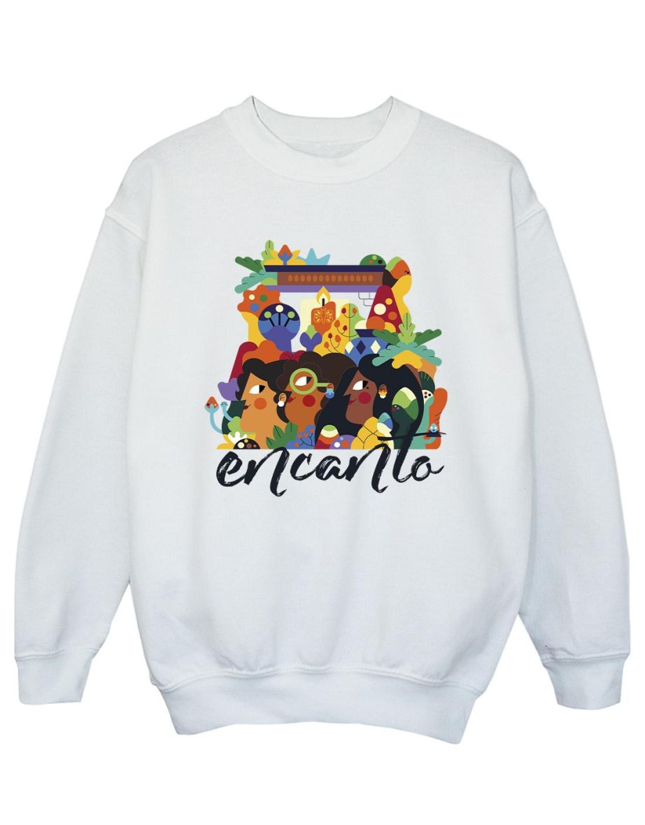 Disney Girls Encanto Sisters Sweatshirt - White