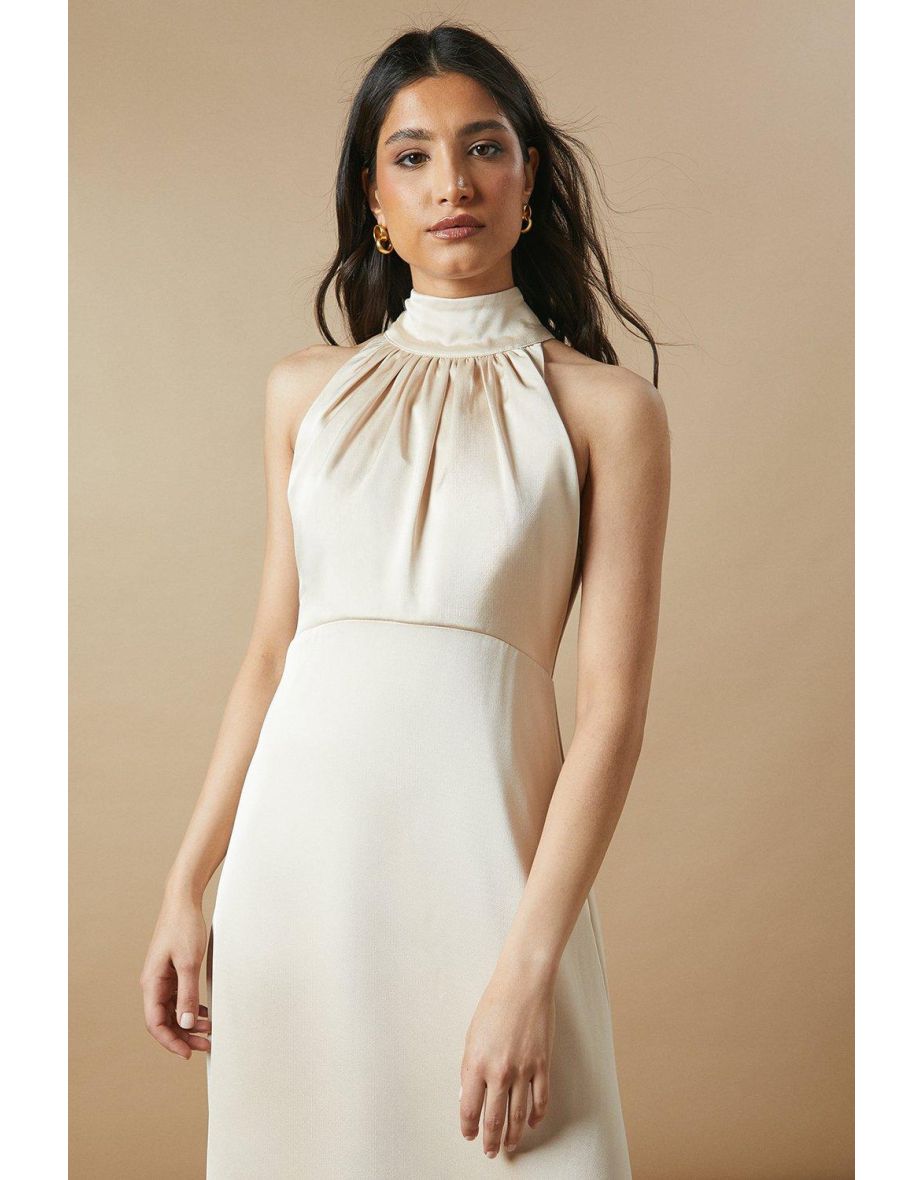 Occasion Velvet Tie Halterneck Dress - 3