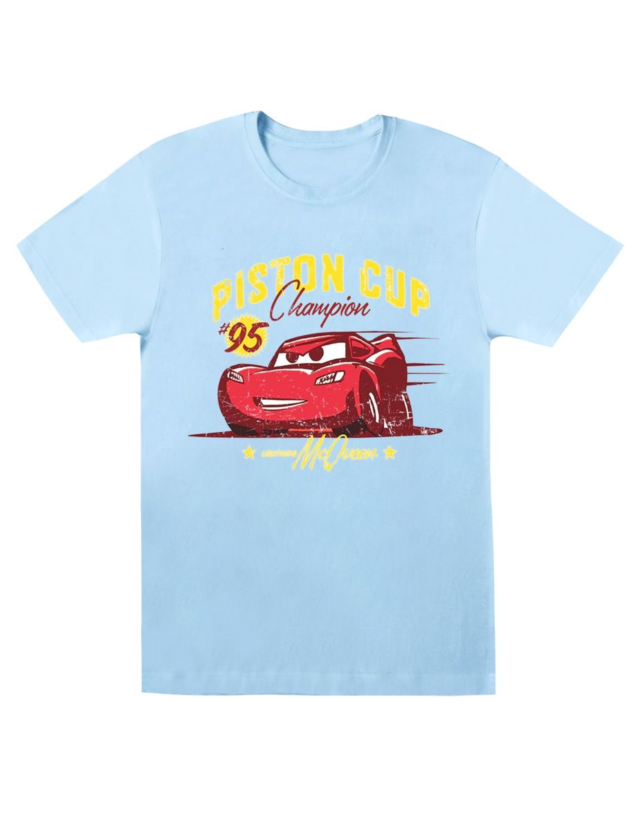 Disney Boys Cars Piston Cup Champion T-Shirt - Baby Blue
